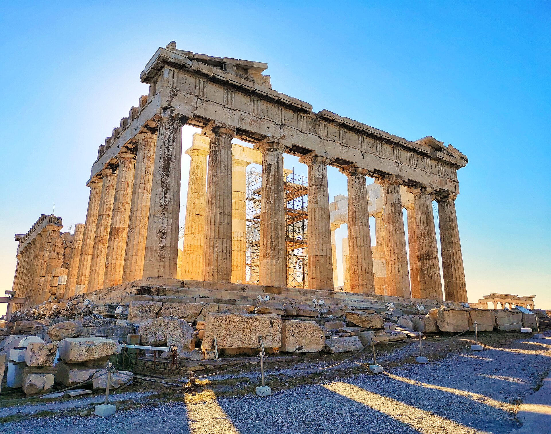 The Parthenon at golden hour
